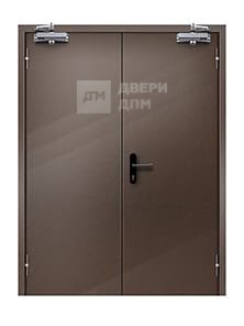 Двупольная противопожарная дверь металлическая с выпадающим порогом